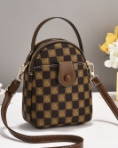 Small bags for mobile phones, women's fashionable shoulder mesengers, vertical multi -layer mobile phone coin purse