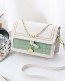 Bag women's fashion small square bag messenger bag Get girlfriend contrast shoulder bag middle school student small square bag