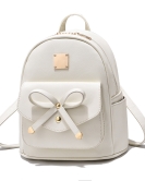 Small backpack female simplicity and fashion bow Student students on both shoulders backpack Small fresh cooperative small bag tide
