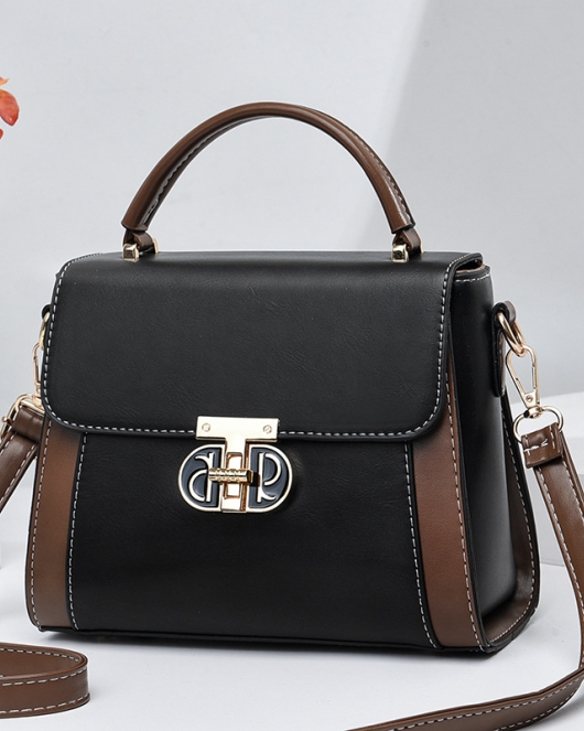 Popular small bag personalized contrasting shoulder -shoulder messenger small square bag women's bag