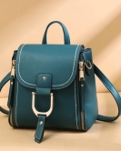 Women's bag simple casual backpack large -capacity solid color shoulder shoulder backpack Fashion foreign qi crossbody bag